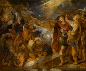 Gideon Overwint de Midianieten, circa 1625-1630 (olie op gepaneeld paneel)
