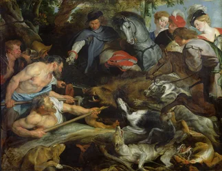 Jacht op een wild zwijn, c.1615-16