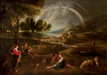 Landschap met regenboog