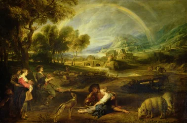 Landschap met een regenboog