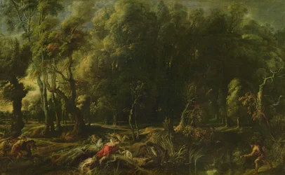 Landschap met de jacht op het Calydonische everzwijn