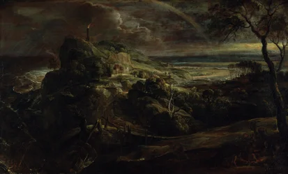 Landschap met de schipbreuk van Paulus (?)