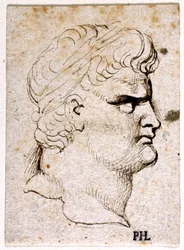Nero, uit tien tekeningen van acht van de eerste twaalf Caesars, naar de medailles van Giovanni da Cavino