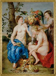 P. P. Rubens en Frans Snyders (schilderij op doek)