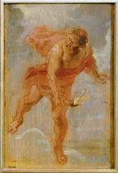Prometheus met het vuurbrand (schilderij op hout)