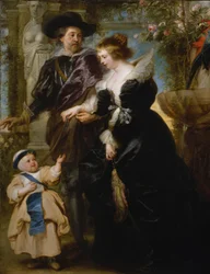 Rubens, Zijn Vrouw Helena Fourment en Hun Zoon Frans, c.1635