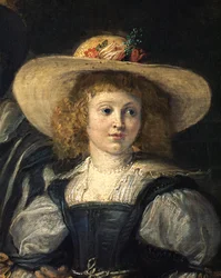 Rubens en zijn tweede vrouw Helene Fourment in de tuin (olieverf op doek)