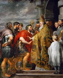 Sint-Ambrosius van Milaan (gestorven in 397) en keizer Theodosius I de Grote (347-395). Ca. 1615. Afmetingen: 362 x 246 cm. Kunsthistorisch Museum, Wenen