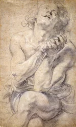 Zittende mannelijke jeugd (studie voor Daniël)