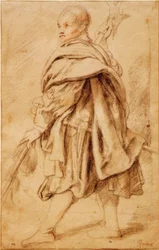 Studie van een hellebaardier
