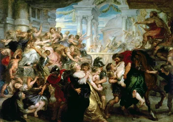 De verkrachting van de Sabijnse vrouwen, ca. 1635-40 (olieverf op paneel)