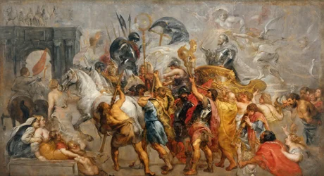 De triomfantelijke intocht van Hendrik IV in Parijs, tussen 1627 en 1630