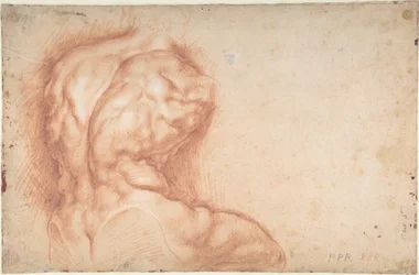 De door heiligen vereerde Maagd (recto); Studie van de Belvedère-torso (verso)
