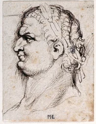 Titus, uit tien tekeningen van acht van de eerste twaalf Caesars, naar de medailles van Giovanni da Cavino