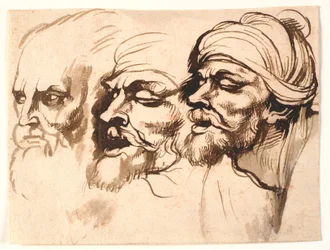 Drie mannenhoofden