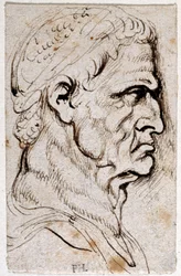 Vespasianus, uit tien tekeningen van acht van de eerste twaalf Caesars, naar de medailles van Giovanni da Cavino