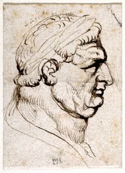 Vitellius, uit tien tekeningen van acht van de eerste twaalf Caesars, naar de medailles van Giovanni da Cavino