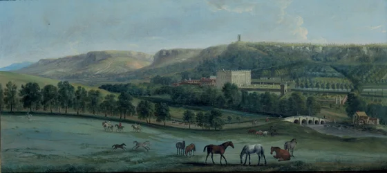 Een uitzicht op Chatsworth vanuit het zuidwesten