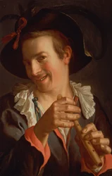 Een nar met een fluit