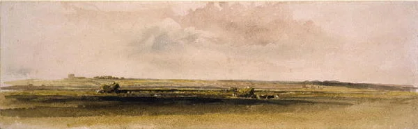 Hooien in de Lincolnshire Wolds (aquarel op papier)