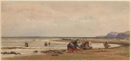 Zeewierverzamelaarsters aan de kust bij Redcar, Yorkshire