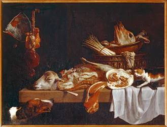 Viande de boucherie avec chien et chat - Vlees van de slager met hond en kat ...