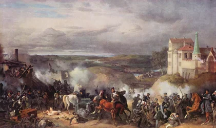 De slag bij Iaroslavetz (kleurenlitho)