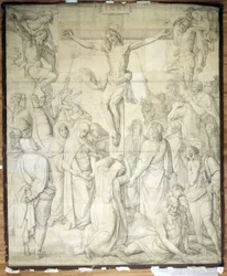 Christus aan het kruis. Karton voor de fresco