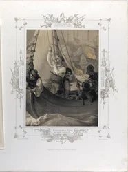 Constantine Kanaris vernietigt door brand drie Turkse linieschepen bij Tchesme Uit het album van G