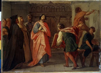 De Grote Prins Simeon I van Rusland geeft het bevel om de kathedraal van Moskou te schilderen