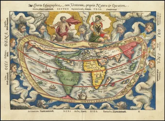 1553 kaart - Charta Cosmographica, Cum Ventorum Propria Natura et Operatione