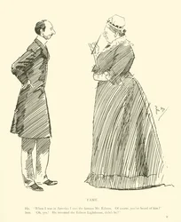 Cartoon door Phil May, uit de jaren 1890