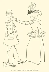 Cartoon door Phil May, uit de jaren 1890