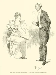 Cartoon door Phil May, uit de jaren 1890