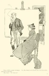 Cartoon door Phil May, uit de jaren 1890 (litho)