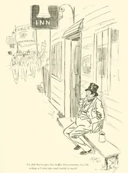 Cartoon door Phil May, uit de jaren 1890