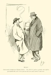 Cartoon door Phil May, uit de jaren 1890 (litho)