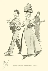 Cartoon door Phil May, uit de jaren 1890 (litho)