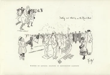 Winter in Londen, schaatsen in Kensington Gardens