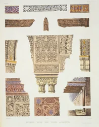 Details van het Hof van Leeuwen, Alhambra, uit 