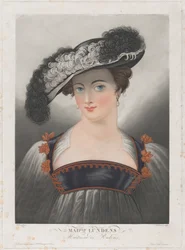 Portret van Susanna Lunden, met breedgerande hoed met veren