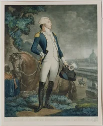 Portret van de Markies de La Fayette (1757-1834) commandant van de Nationale Garde, 1790