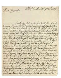 Handgeschreven brief aan Solomon Dayrolles, Blackheath, 25 september 1754