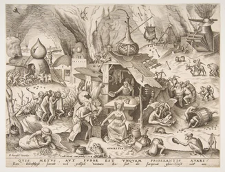 Hebzucht Avaritia uit de serie De zeven hoofdzonden, 1558