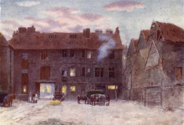 Achterkant van White Hart Inn, Southwark, 1884