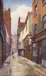 Leather Lane, kijkend naar het zuiden richting Holborn, 1897
