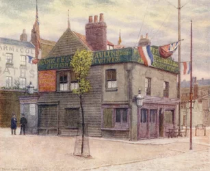 Vine Tavern, Mile End, kijkend naar het oosten, 1887