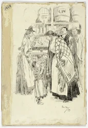 Londen Oostkant: Schets in een Gin Shop in de Oostkant