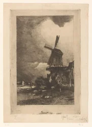 Molen in een landschap