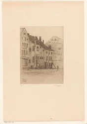 Oude huizen op de Place Verte, te Verviers